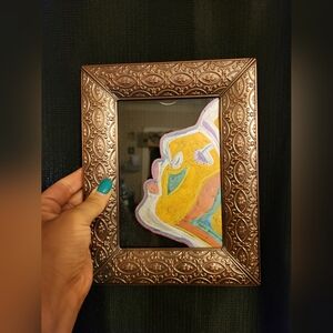 Woman face glass painting